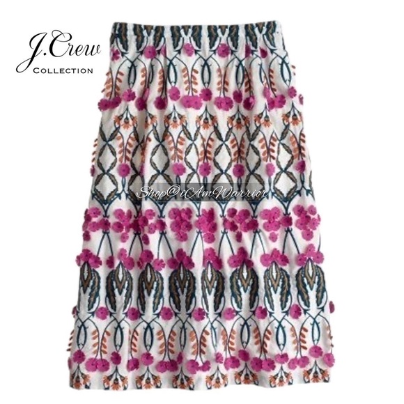 J.Crew Collection 3D embroidered floral trellis a-line skirt *shop@iamwarrior - Picture 4 of 14
